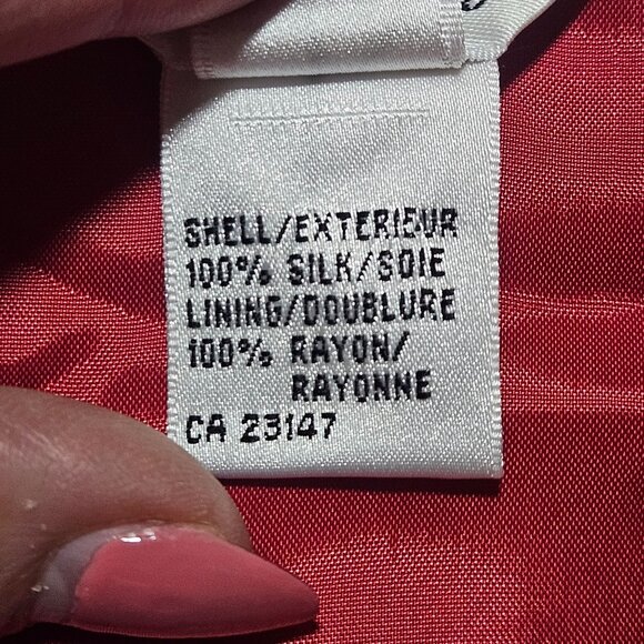 Talbots Women's Silk Top Red Medium Holiday Glam Minimalist Quiet Luxury - Picture 5 of 13